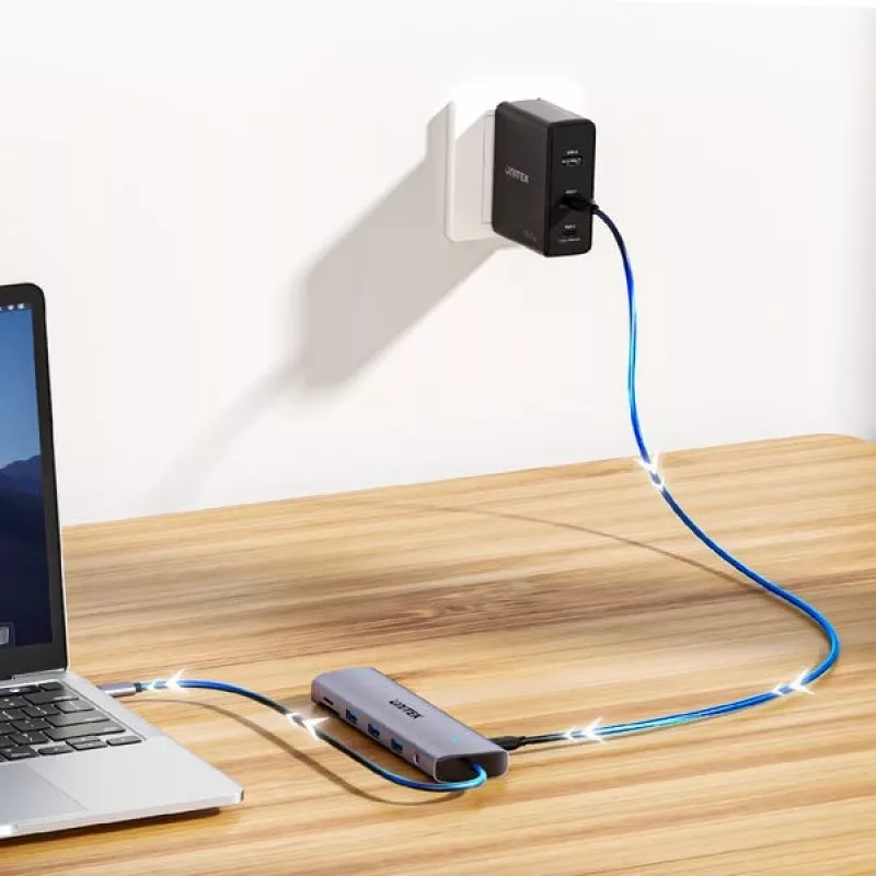 Unitek 4-poorts USB 3.0 hub met 30cm kabel, grijs