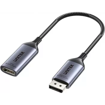UNITEK DisplayPort 1.4 naar HDMI 2.1 adapter, 8K@60Hz, actief, aluminium