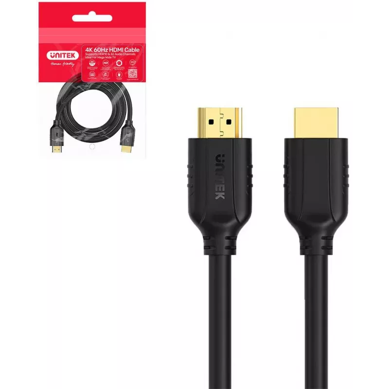 UNITEK HDMI 2.0 kabel 4K 60Hz HDR ARC 2m zwart
