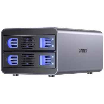 UNITEK RAID-behuizing voor SATA-schijven 2,5''/3,5'' 4 modi 40 TB USB-C 10 Gbit/s