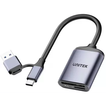 UNITEK SD4.0 / Micro SD4.0 kaartlezer 2in1 USB 3.0 Type-A zwart