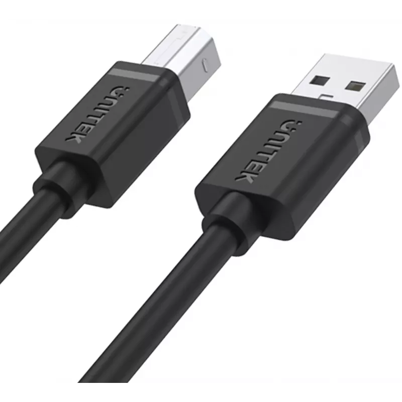 UNITEK USB 2.0 Type-A stekker naar Type-B stekker kabel 2m zwart