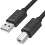 UNITEK USB 2.0 Type-A stekker naar Type-B stekker kabel 2m zwart