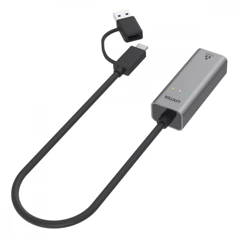 UNITEK USB-A/C 3.1 Gen 1 naar RJ45 2.5 Gigabit Ethernet-adapter U1313C