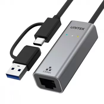 UNITEK USB-A/C 3.1 Gen 1 naar RJ45 2.5 Gigabit Ethernet-adapter U1313C