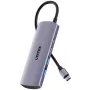 UNITEK USB-C hub 4-in-1 USB-C 10 Gbps, 2x USB-A en 2x USB-C, Space Grey