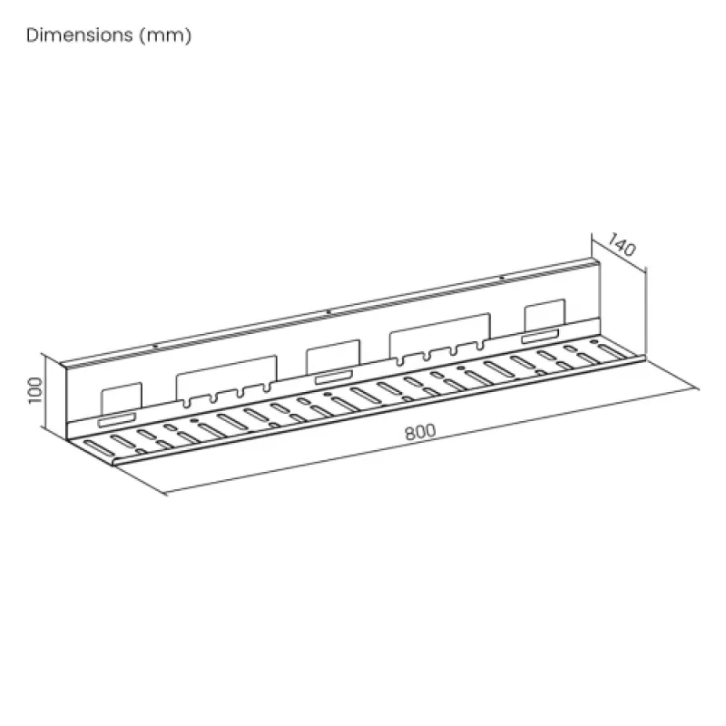 UP UP W-2-31-11CC kabelmanagementgoot, 800x140x100, wit