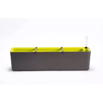 URBALIVE BERBERIS zelfwatergevende rechthoekige plantenbak 80 x 20 cm, grijsbruin