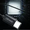 USAMS EP-43 metalen USB-C stereo-oortelefoon met microfoon, zwart
