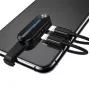 USAMS Lightning dual adapter met LED-licht SJ357 zwart