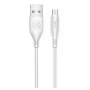 USAMS US-SJ268 U18 Flexi PVC universele Micro USB naar USB data- & Fast 2A laad-rondstekker-kabel wit