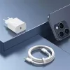 USAMS Yi Series T65 20W PD snellader met USB-C naar USB-C 60W kabel, wit (OYXLTZ01)