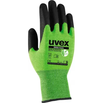 Uvex D500 schuim snijvaste handschoenen, maat 9 (L), grijs/antraciet 6060409