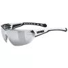 UVEX Equate fietsbril, wit mat / spiegel zilver