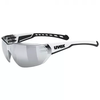 UVEX Equate fietsbril, wit mat / spiegel zilver