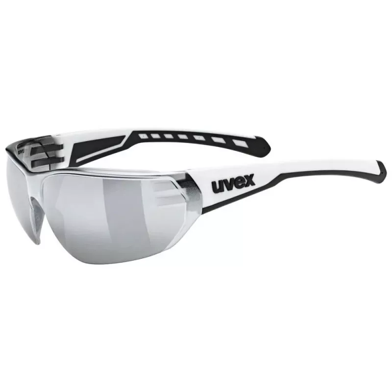 UVEX Equate fietsbril, wit mat / spiegel zilver