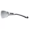 UVEX Equate fietsbril, wit mat / spiegel zilver