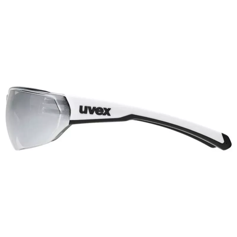UVEX Equate fietsbril, wit mat / spiegel zilver
