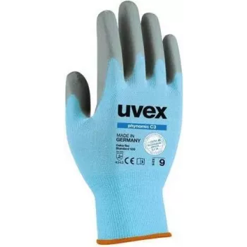 Uvex phynomic C3 veiligheidshandschoenen, maat 8 (M), grijs/antraciet, snijbescherming niveau C, aqua-polymeer schuimcoating 6008008