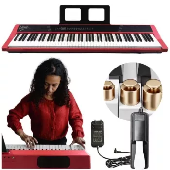 V-TONE BL-190 88-toetsen draagbare digitale piano met gewogen hamermechaniek, zwart