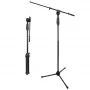 V-TONE DELUXE M1 solo microfoonstatief met uitarm en statiefbasis, in hoogte verstelbaar 900-1600 mm, zwart