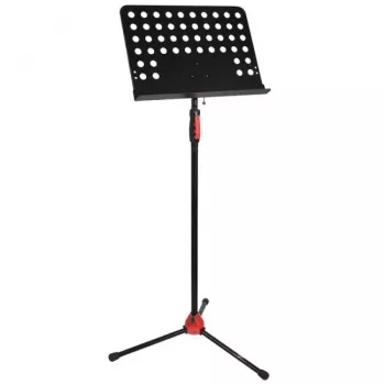 V-TONE DELUXE P1 verstelbare muziekstandaard voor teksten en bladmuziek, opvouwbaar statief met draagtas, zwart