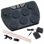 V-TONE ED7 draagbaar elektronisch drumstel met USB-C, 7 siliconen pads, 2 voetpedalen, 5 presetkits, ingebouwde luidspreker