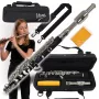 V-TONE PICCOLO 1 piccolo fluit in C, ABS-hars, nieuwzilveren kopstuk, vernikkelde kleppen, Böhm-systeem, split E, C-voet, scholierenmodel, met harde koffer en accessoires