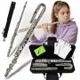 V-TONE SCF 16 dwarsfluit met gebogen kopstuk, C-voet, verzilverd nieuwzilver, gesloten kleppen, split-E-mechaniek, leerlingenfluit voor beginners met koffer en accessoires