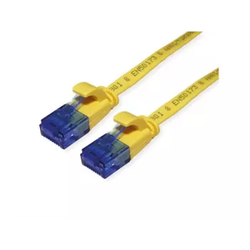 VALUE Cat.6A UTP extra platte patchkabel, geel, 0,5 m