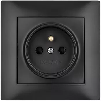 VCX WESA LC 13 enkel stopcontact met randaarde, zwart