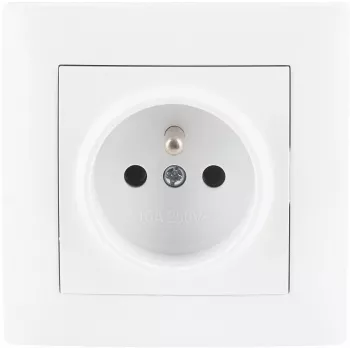 VCX WESA LC 13 enkel stopcontact met randaarde, type E, 16A 250V, wit