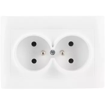 VCX WESA LC 16 Dubbele contactdoos met randaarde, inbouw, 16 A, 250 V, Wit