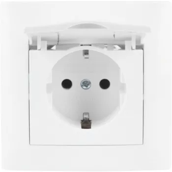 VCX WESA LC 18 Schuko-stopcontact met klepdeksel, opbouwmontage, IP44, wit