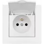 VCX WESA LC 52 enkele randaarde stopcontact met klepdeksel, opbouwmontage, IP44, 16A, wit