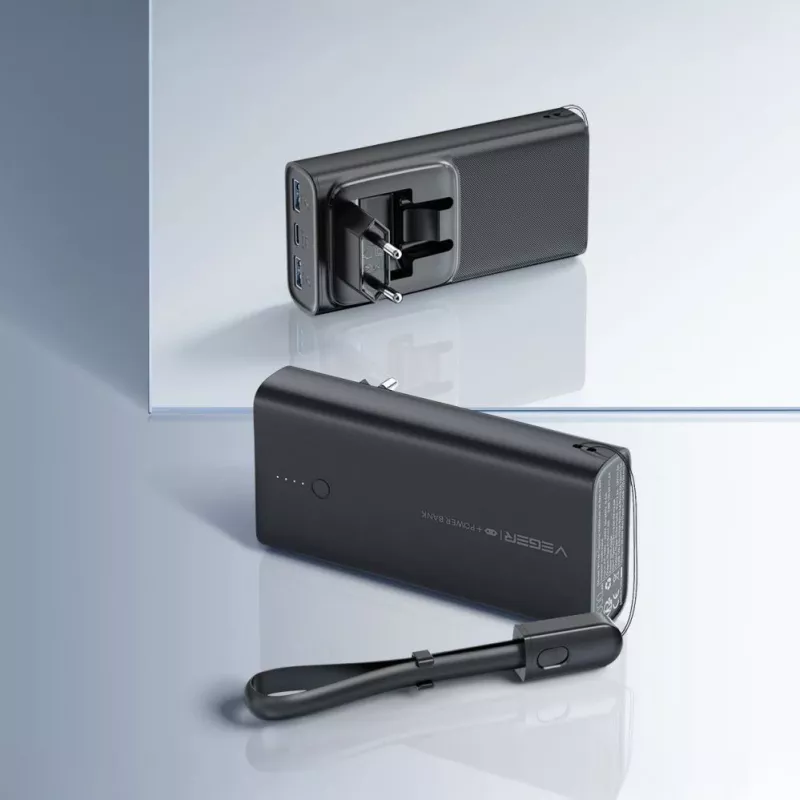 Veger ACE100 W1146 10000mAh 20W PD QC3.0 powerbank - zwart