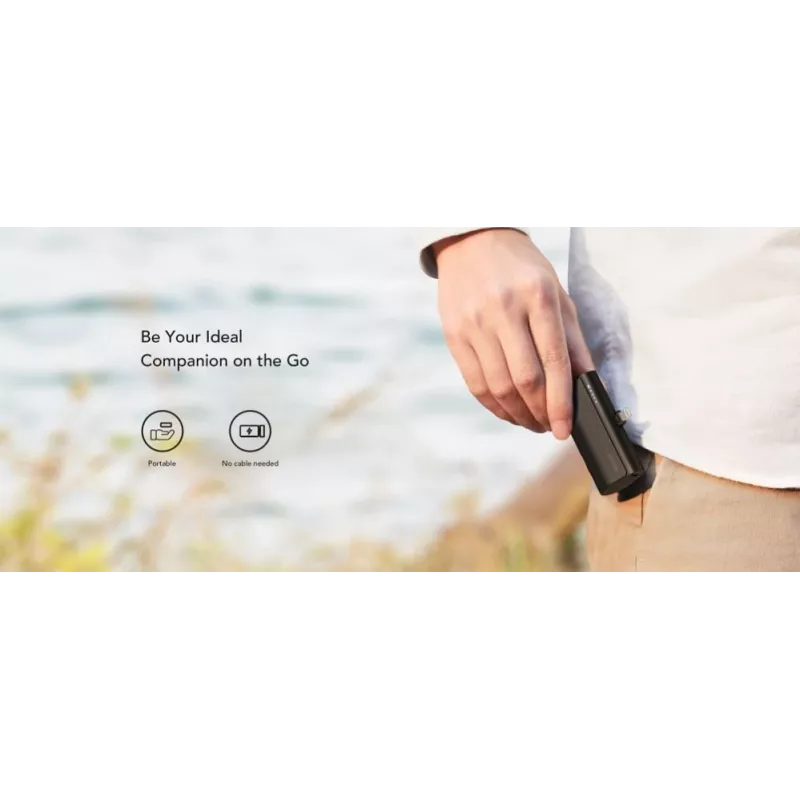 VEGER PlugOn powerbank 5000 mAh 20W PD QC3.0 met geïntegreerde Lightning-aansluiting zwart