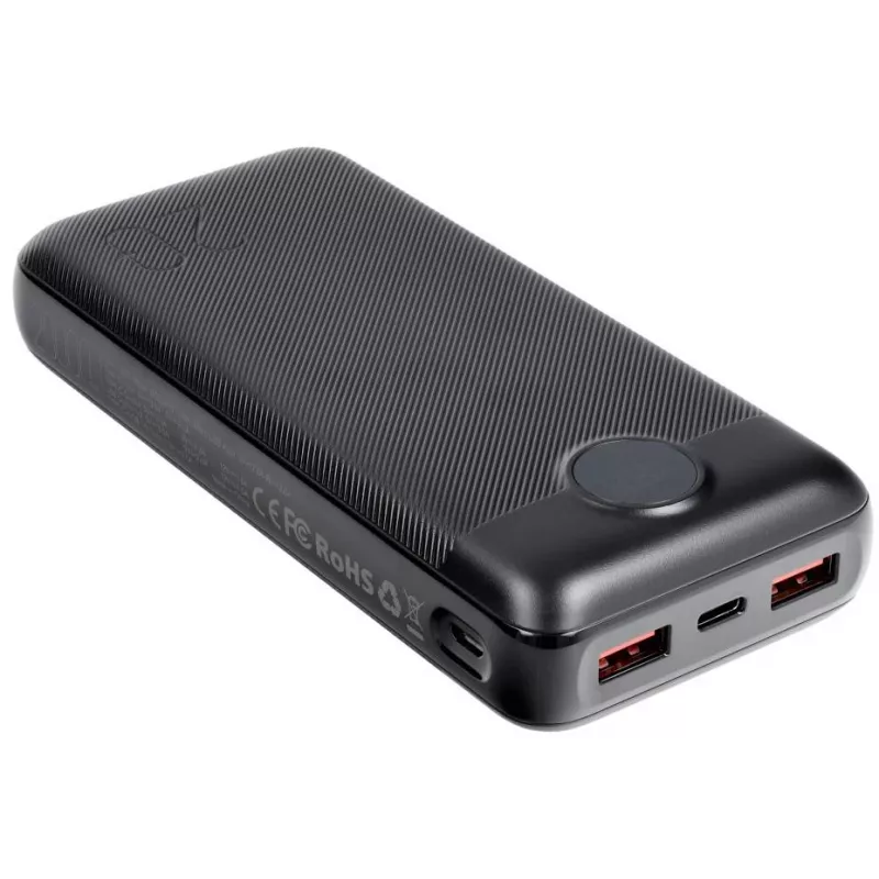 VEGER powerbank 20000 mAh 20W PD QC 3.0 2x USB-A USB-C zwart