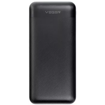 VEGER powerbank 20000 mAh 20W PD QC 3.0 2x USB-A USB-C zwart