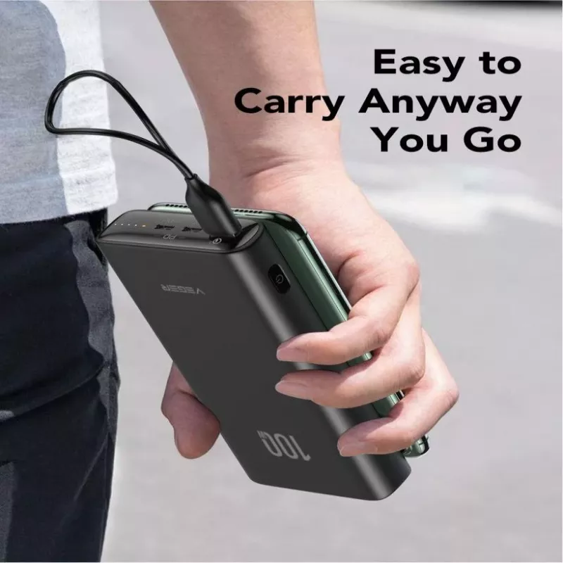 Veger Powerbank T100 (W2032C-100) PD QC3.0 5A 100W 20000 mAh zwart