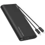 VEGER TCE130 130W PD powerbank 25000mAh met geïntegreerde USB-C- en Lightning-kabels, zwart