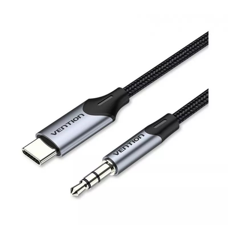 VENTION BGKHF USB-C naar 3,5 mm audio-adapterkabel 1 m zwart