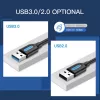 VENTION CONBI USB 3.0-kabel stekker naar stekker 3m zwart