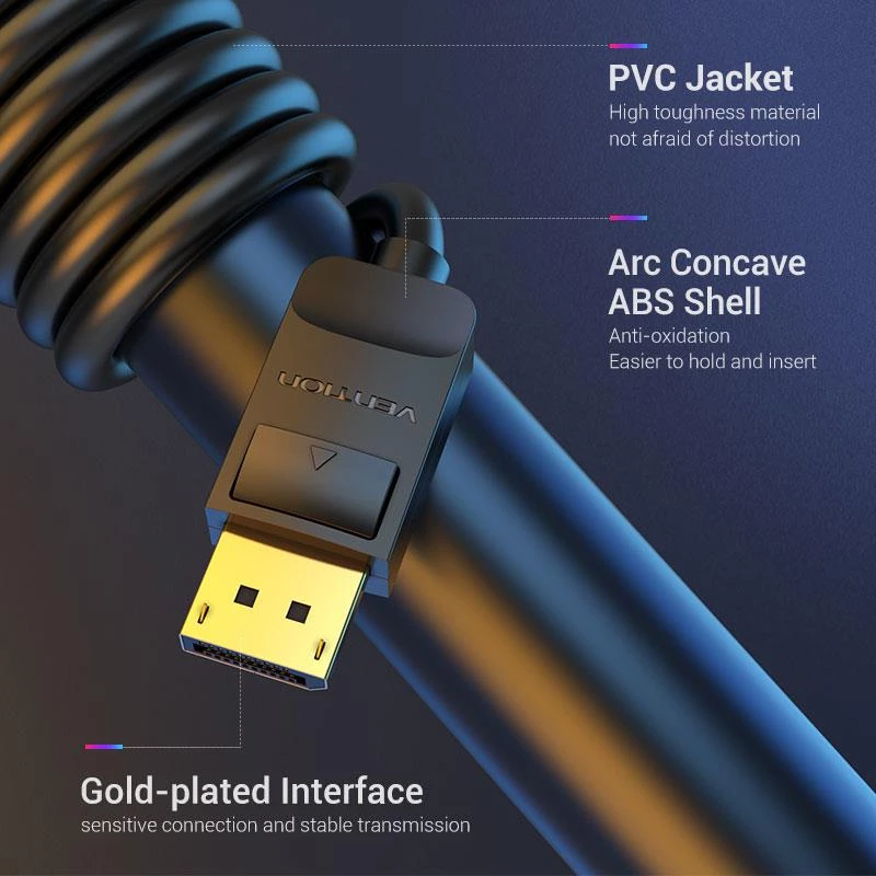 VENTION HACBI DisplayPort-kabel 3m zwart