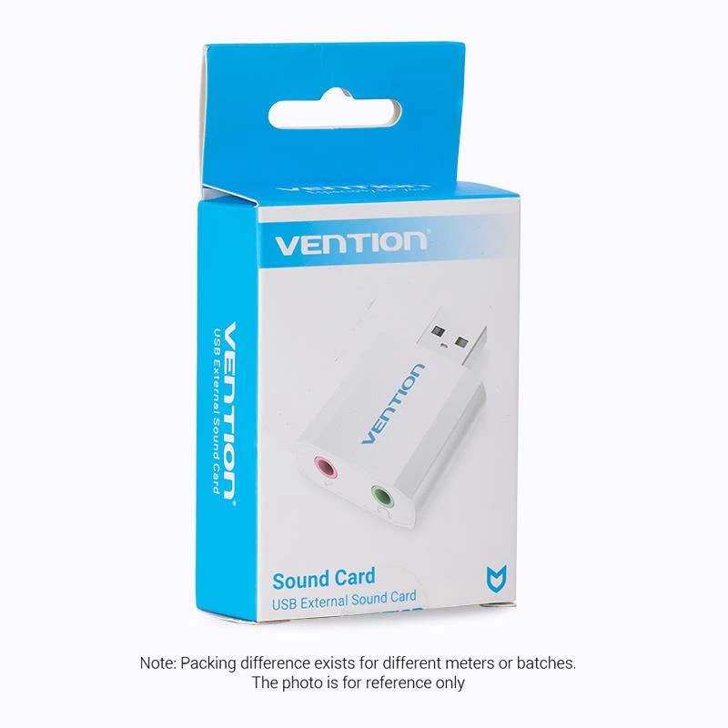 VENTION VAB-S13 USB 2.0-geluidskaart met 2-poorts hub