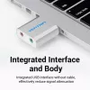 VENTION VAB-S13 USB 2.0-geluidskaart met 2-poorts hub