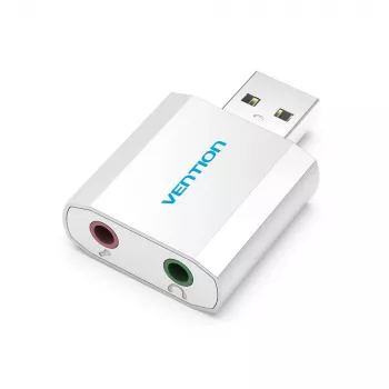 VENTION VAB-S13 USB 2.0-geluidskaart met 2-poorts hub