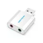 VENTION VAB-S13 USB 2.0-geluidskaart met 2-poorts hub