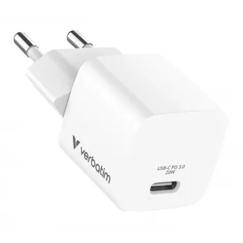 Verbatim Essentials 20W USB-C Power Delivery wandlader zwart