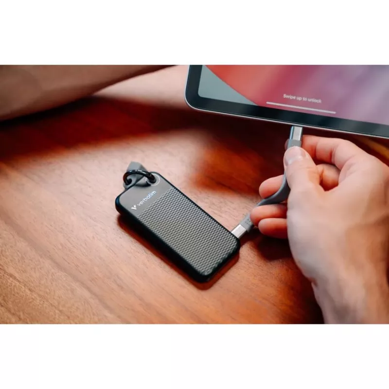 Verbatim Pocket SSD 512GB USB 3.2 Gen 2 Type-C externe solid-state-drive, zwart/grijs 32282